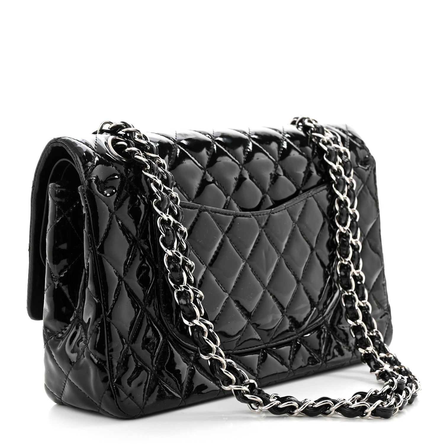 Chanel Patent Quilted Medium Double Flap Black 3 of 12