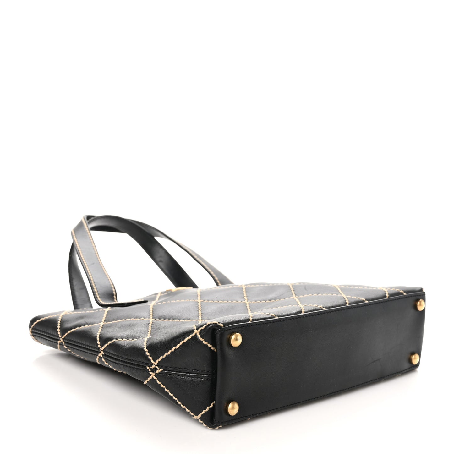 Calfskin Wild Stitch Tote Black