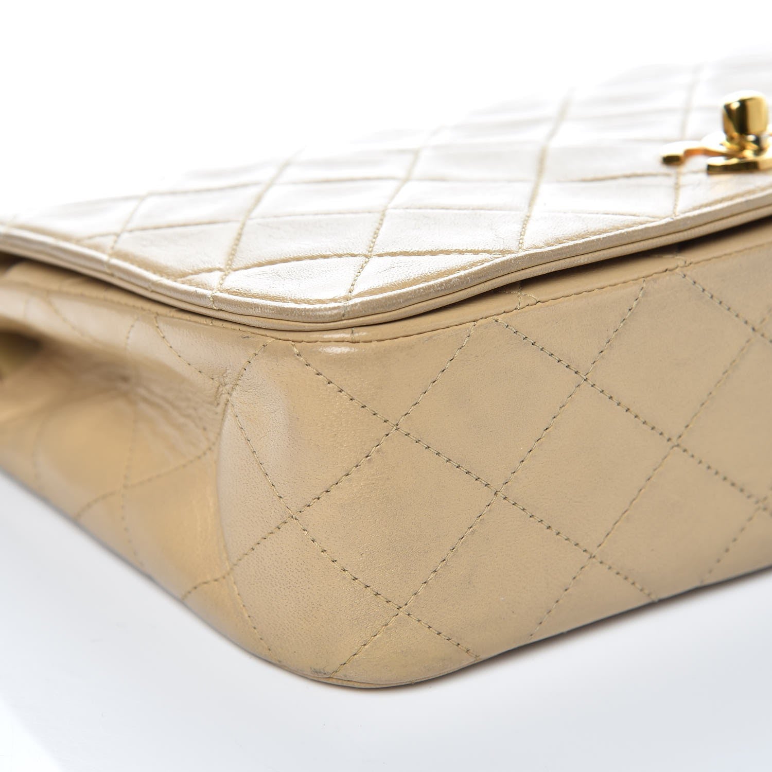 Chanel Lambskin Quilted Small Single Flap Beige 8 of 15
