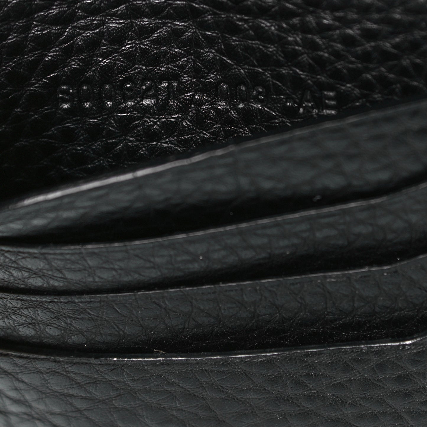 Grained Calfskin Zip Coin Purse Black