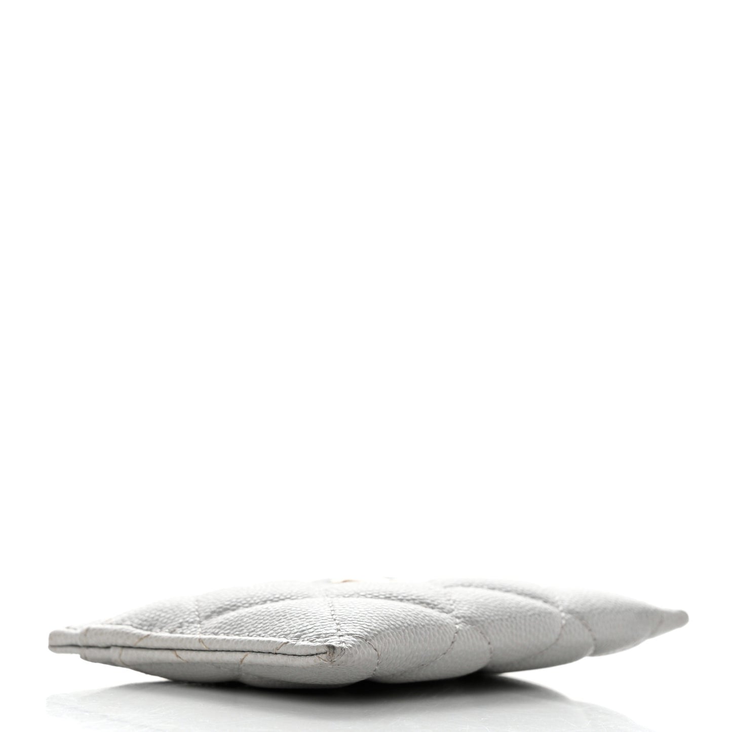 Caviar Quilted Card Holder Grey