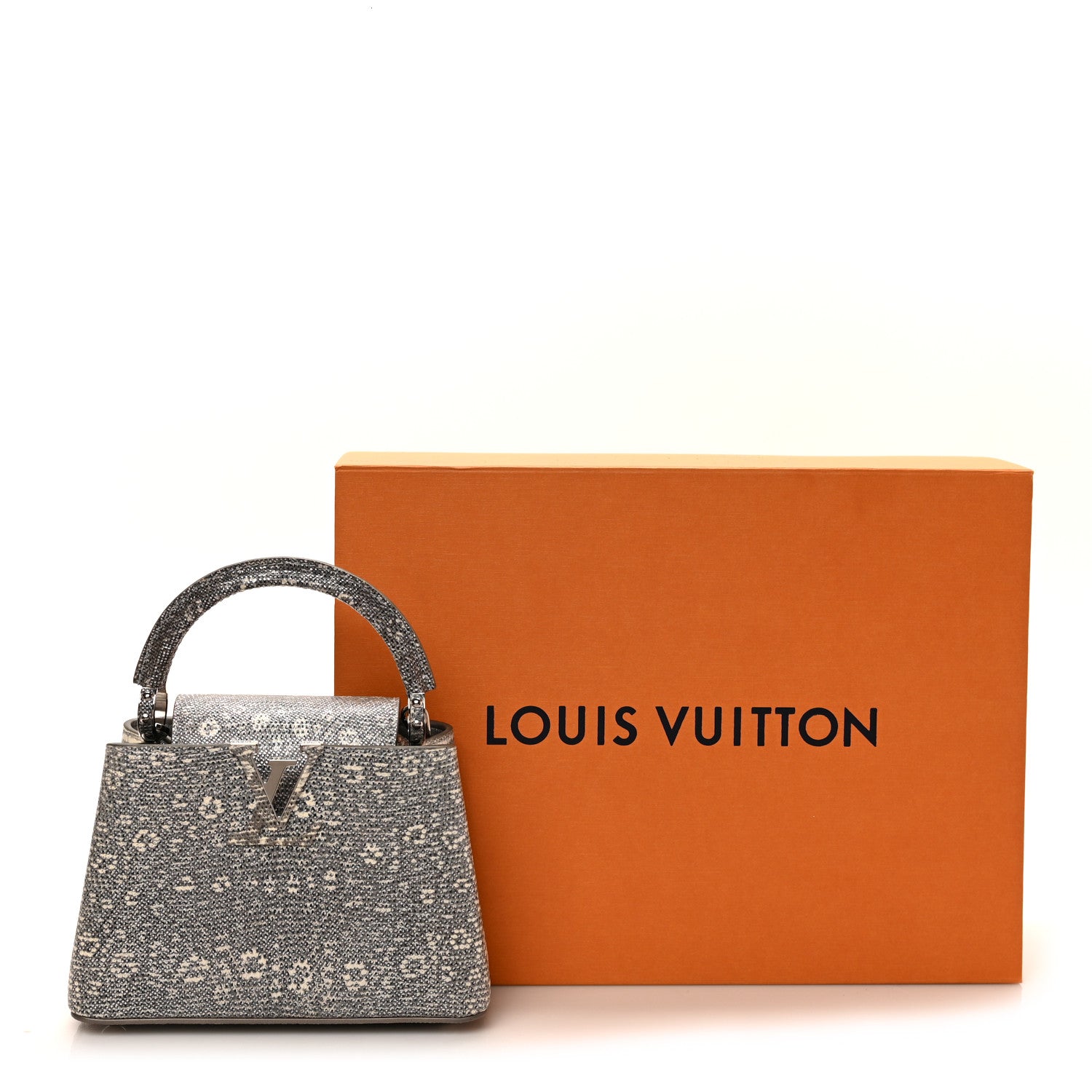 Louis Vuitton Lizard Mini Capucines Argento 9 of 9