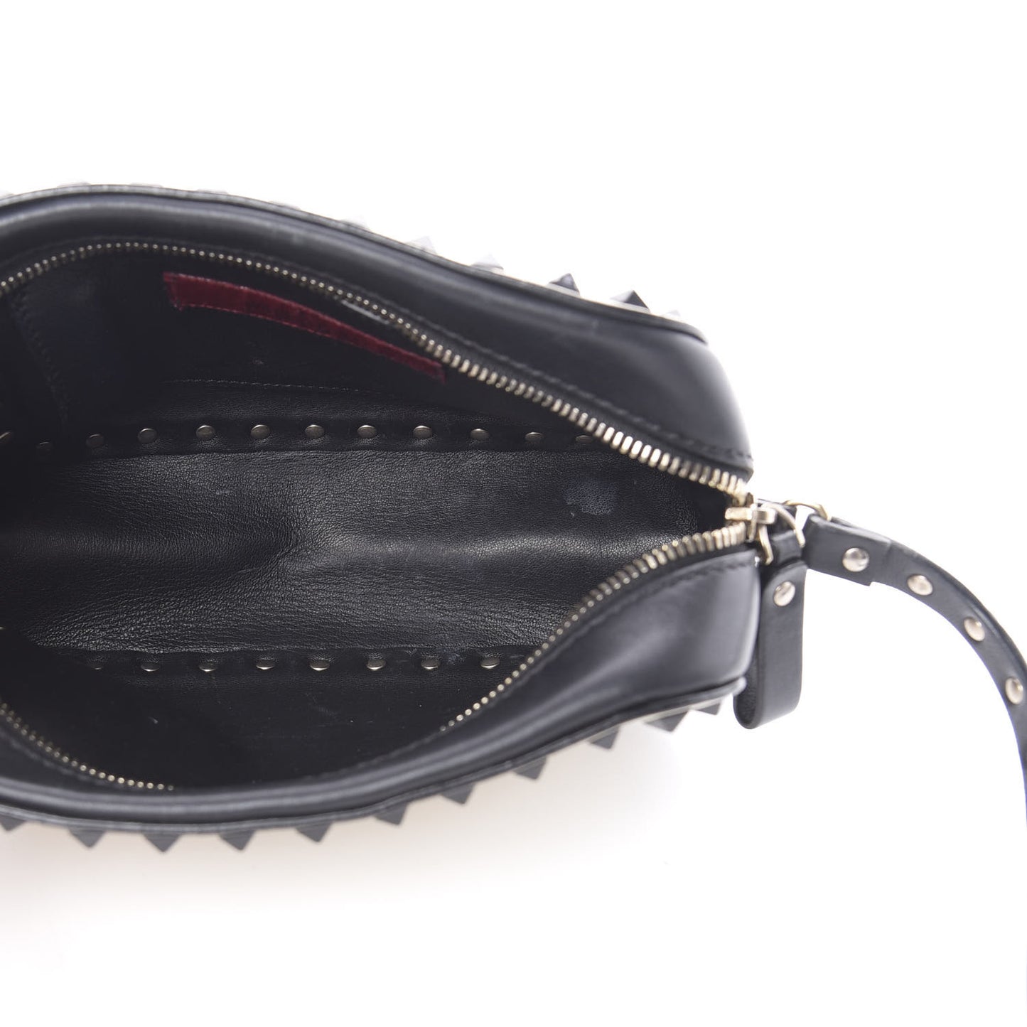 Calfskin Rockstud Camera Crossbody Bag Ivory Black