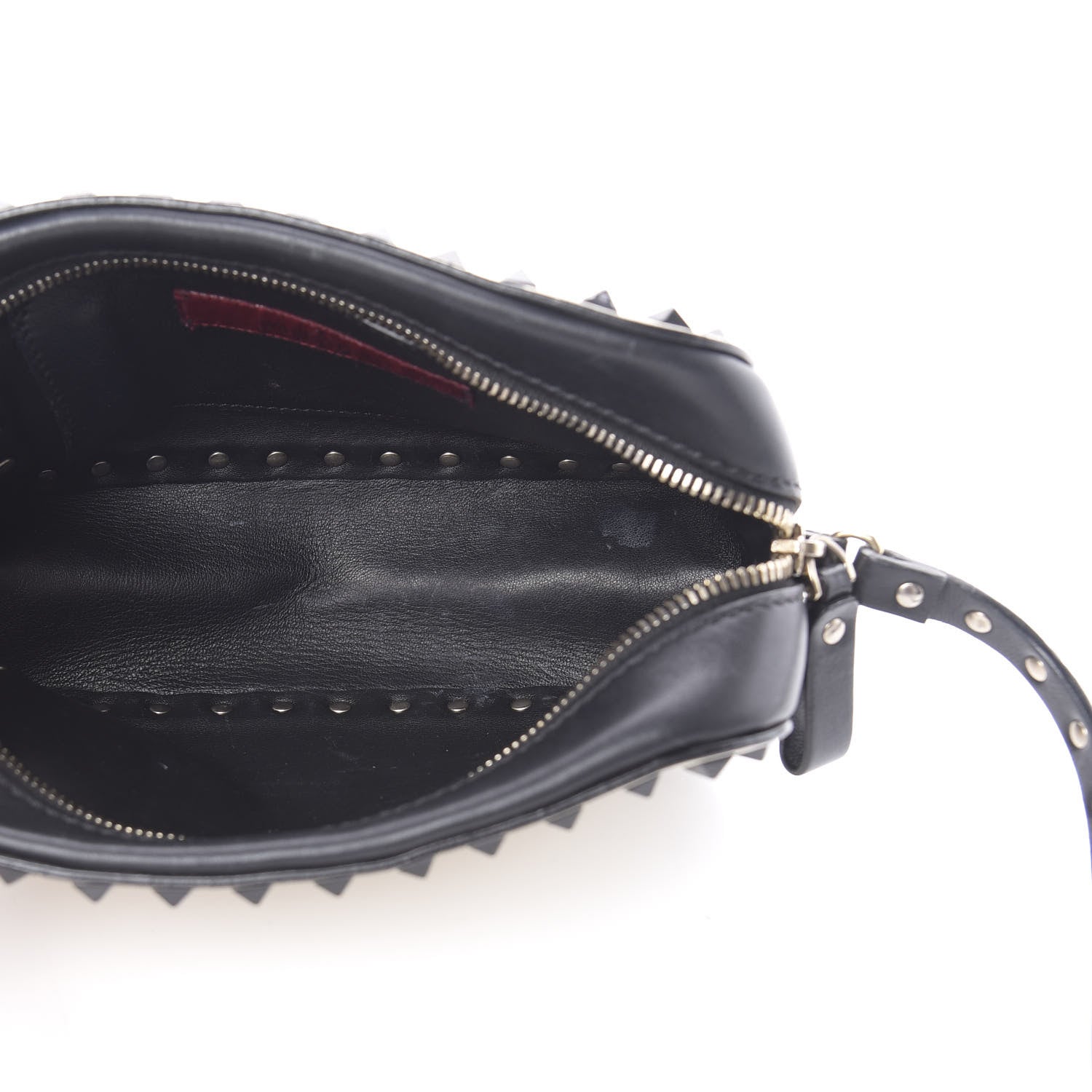 Valentino Garavani Calfskin Rockstud Camera Crossbody Bag Ivory Black 5 of 16