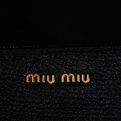 Miu Miu Goatskin Madras Tote Nero Black 6 of 8