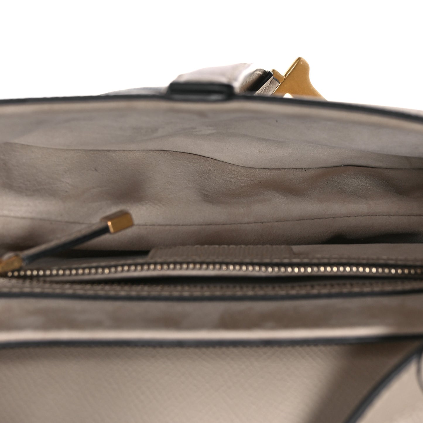 Grained Calfskin Saddle Bag With Strap Warm Taupe
