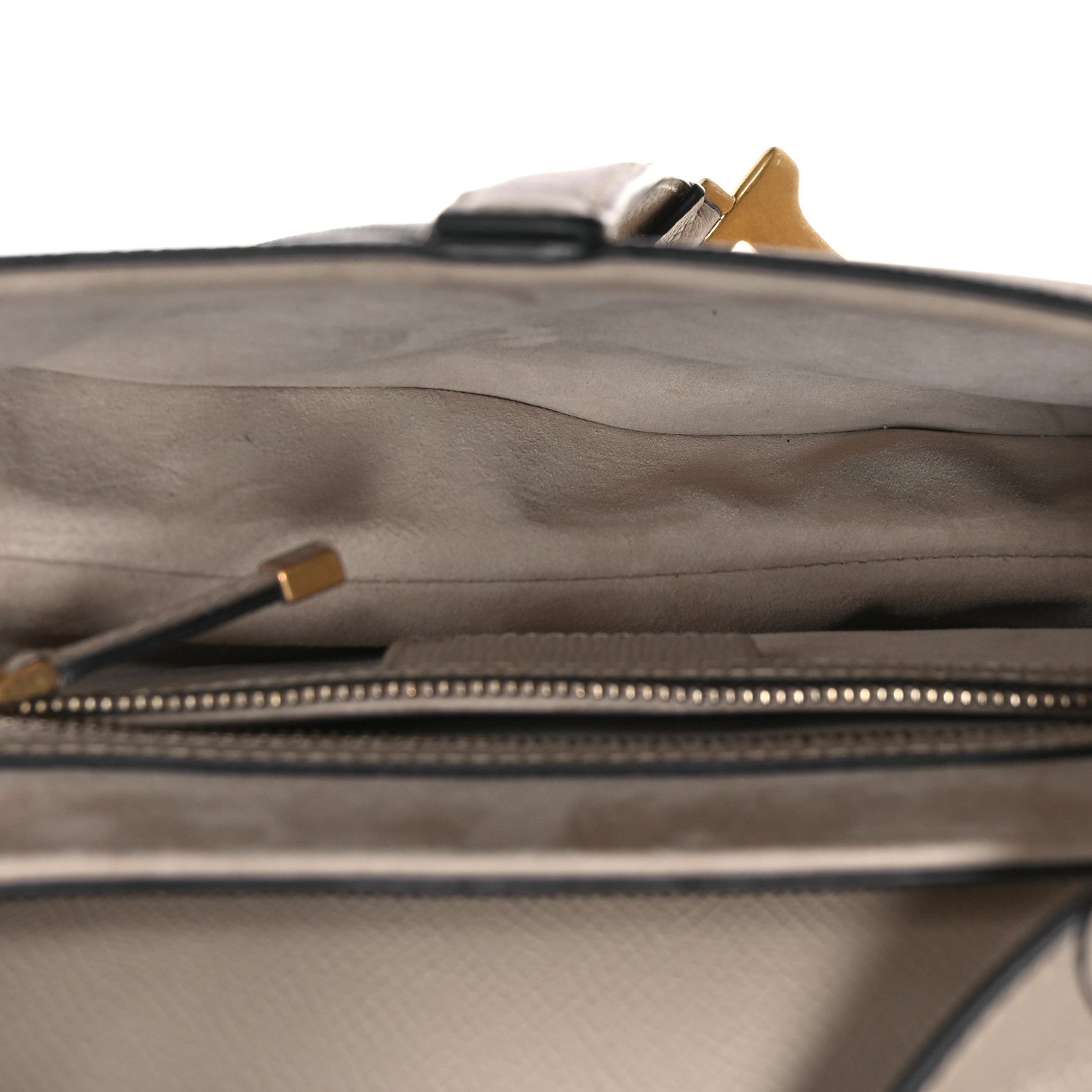 Christian Dior Grained Calfskin Saddle Bag With Strap Warm Taupe 5 of 10