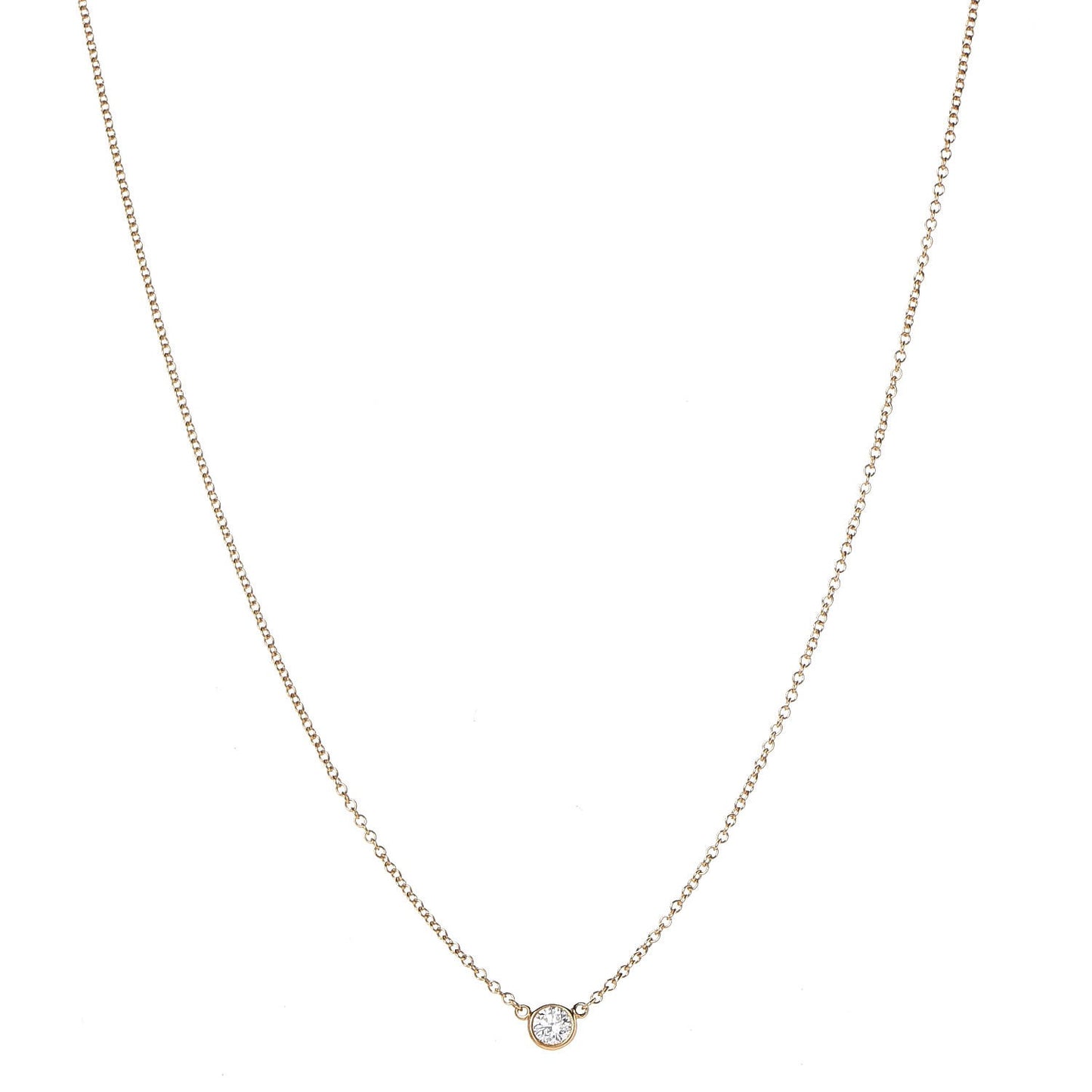 18K Yellow Gold Diamond .25ct Elsa Peretti Diamonds by the Yard Pendant Necklace
