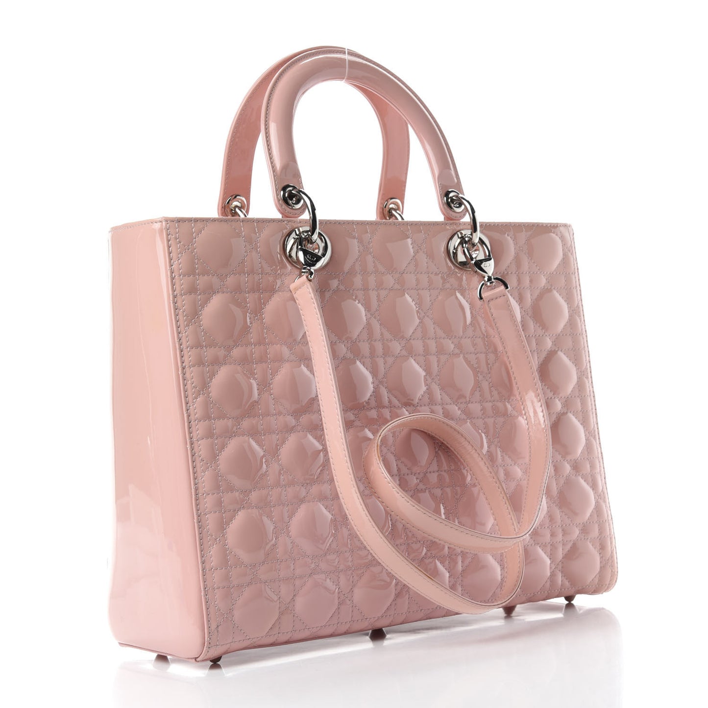 Patent Cannage Large Lady Dior Pink