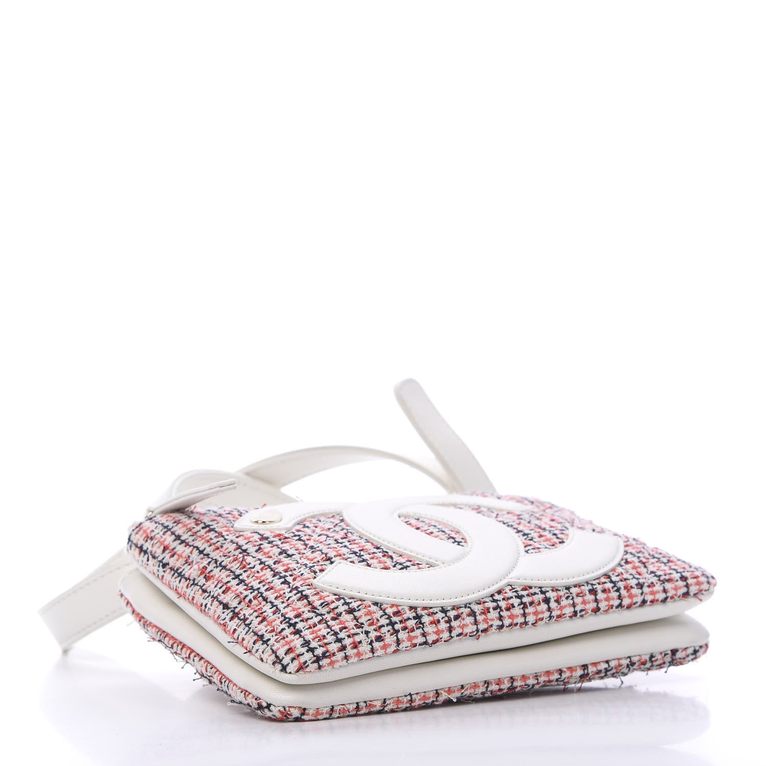 Chanel Tweed CC Mania Waist Belt Bag Black Red White 3 of 10