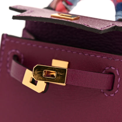 Hermes Tadelakt Mini Kelly Twilly Bag Charm Anemone 6 of 7