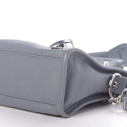 Balenciaga Chevre Silver Metallic Edge Hardware Mini City Bleu Acier 7 of 9
