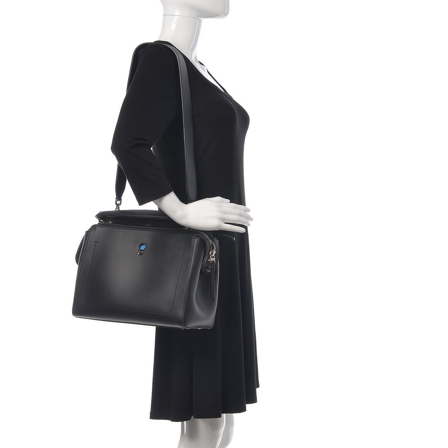 Vitello Baltico Dolce DotCom Satchel Black Blue Royal