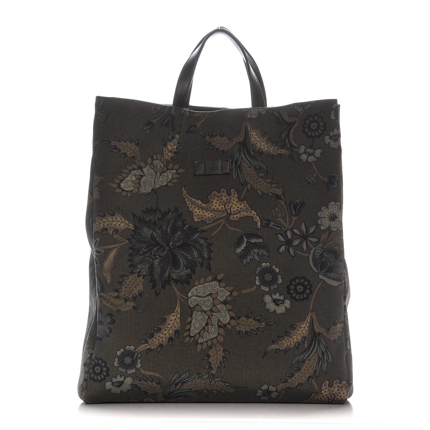 Gucci Canvas G-Active Flora Knight Vertical Tote Green 1 of 8