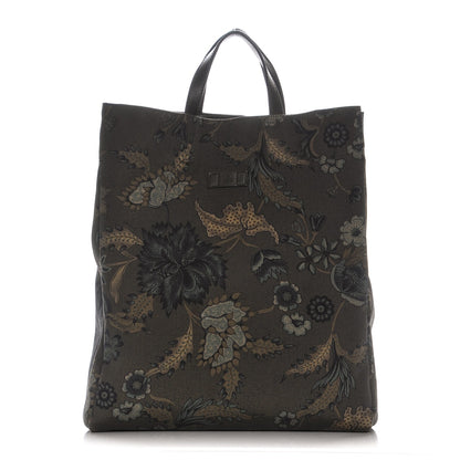 Gucci Canvas G-Active Flora Knight Vertical Tote Green 1 of 8