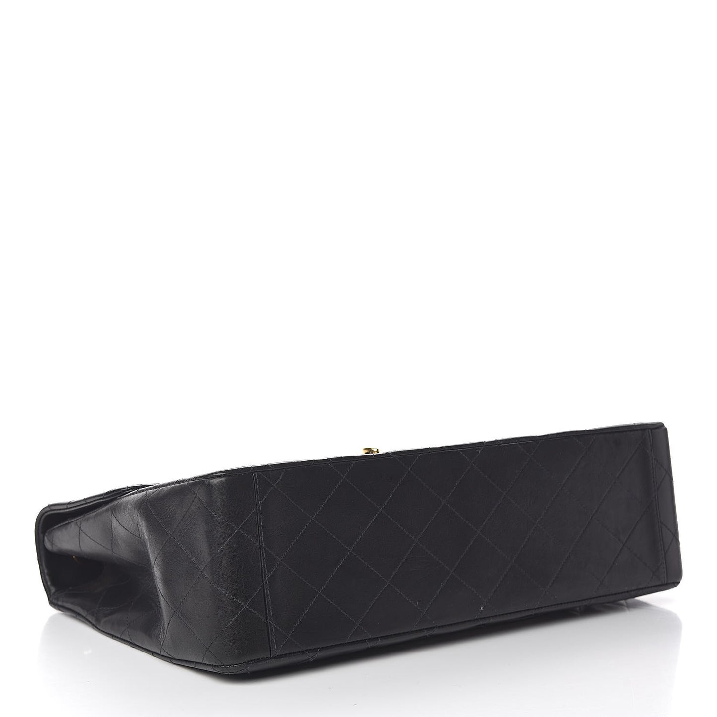 Lambskin Quilted XL Jumbo Single Flap Black