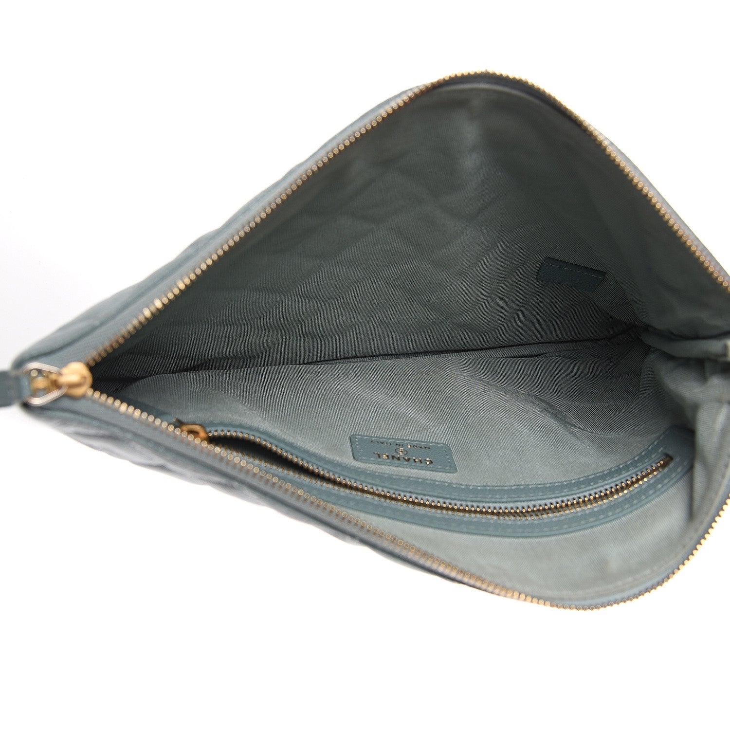 Chanel Caviar Quilted Medium Cosmetic Case Light Blue 4 of 8