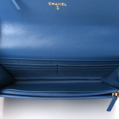 Chanel Denim Quilted Chanel 19 Wallet On Chain WOC Blue 6 of 10
