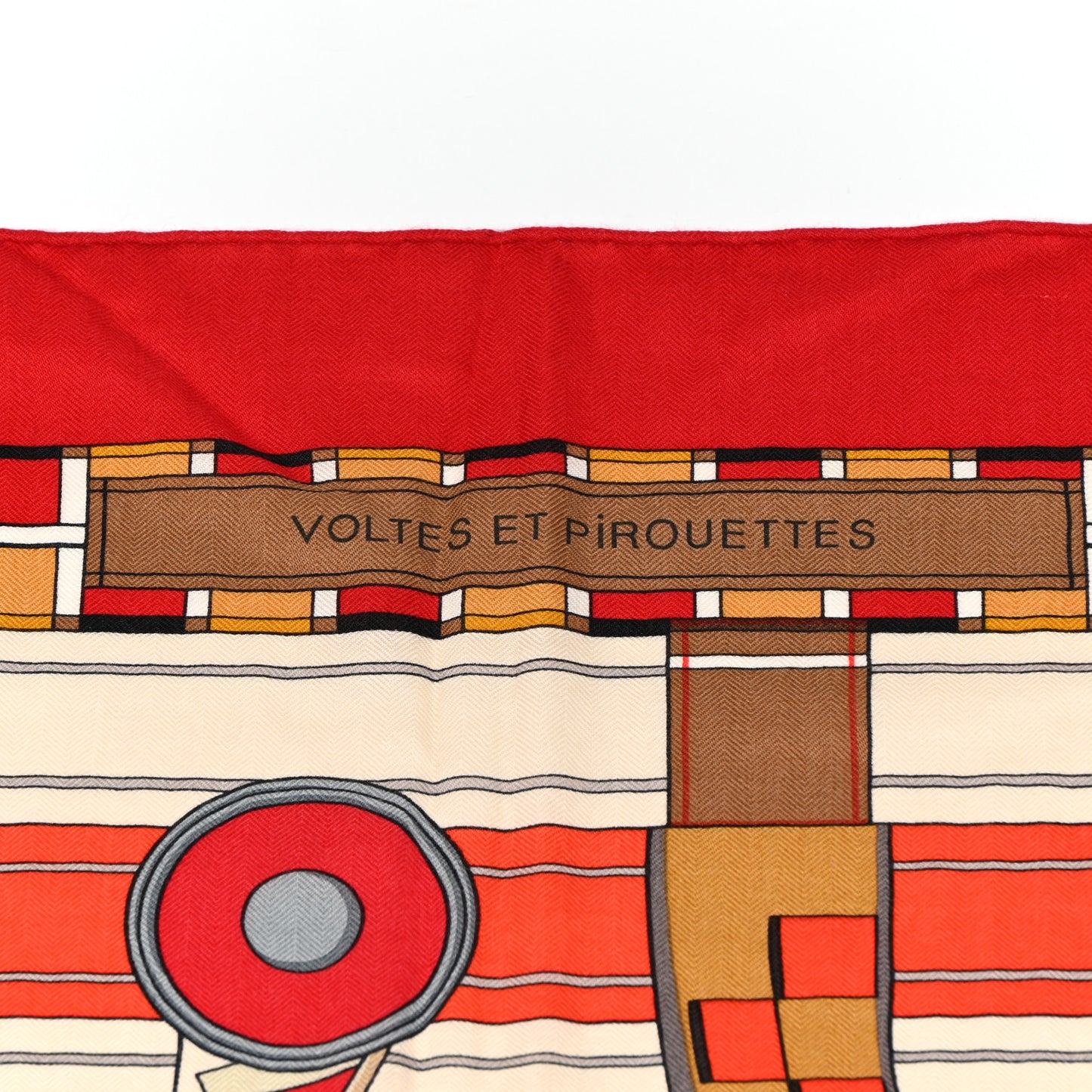 Cashmere Silk Voltes Et Pirouettes Shawl 140 Rouge Creme Beige