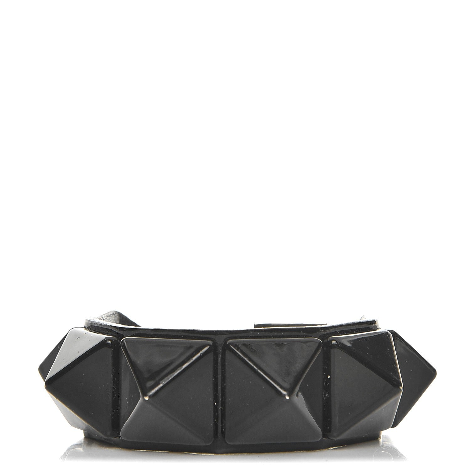 Valentino Garavani Patent Calfskin Macro Rockstud Bracelet Black 1 of 6