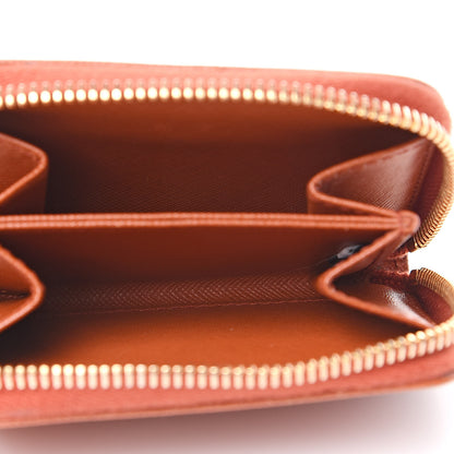 Prada Saffiano Metal Zip Coin Purse Papaya 5 of 11
