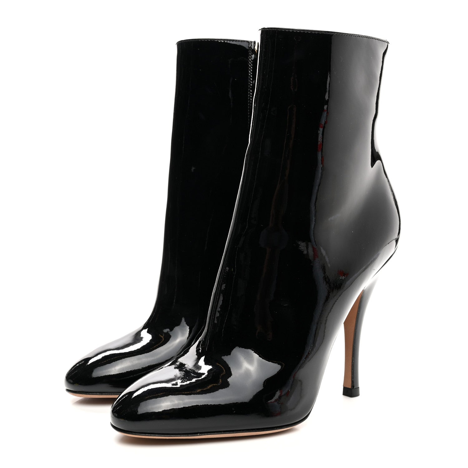 Valentino Garavani Patent Rockstud Jaw Stud 100mm Ankle Booties 38 Black 3 of 14