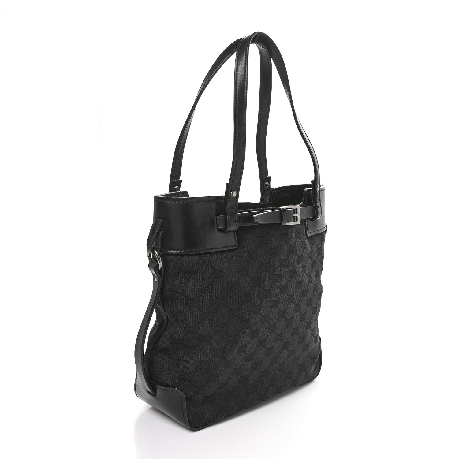 Gucci Monogram Small Bucket Tote Black 3 of 10