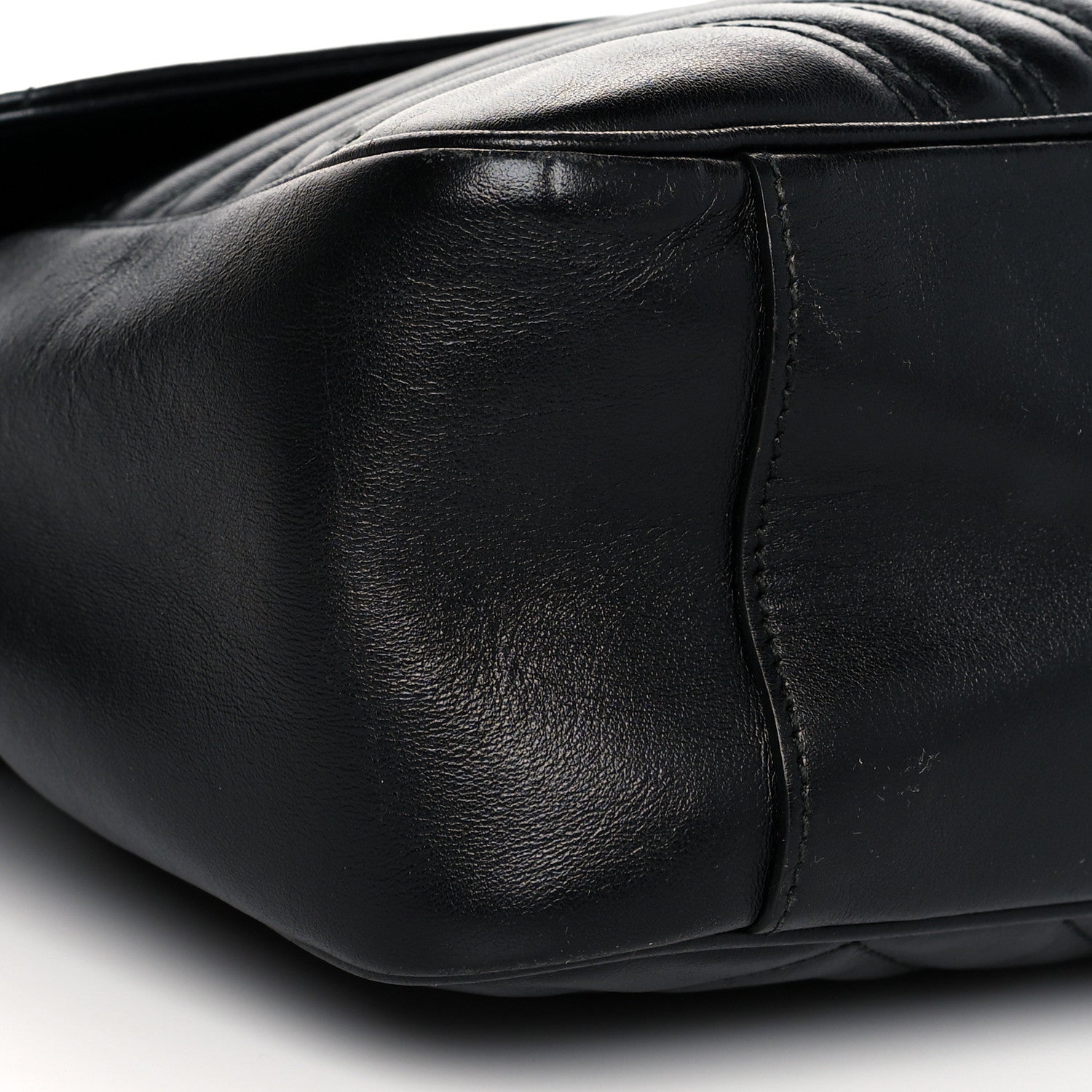 Gucci Calfskin Matelasse Large GG Marmont Shoulder Bag Black 9 of 12