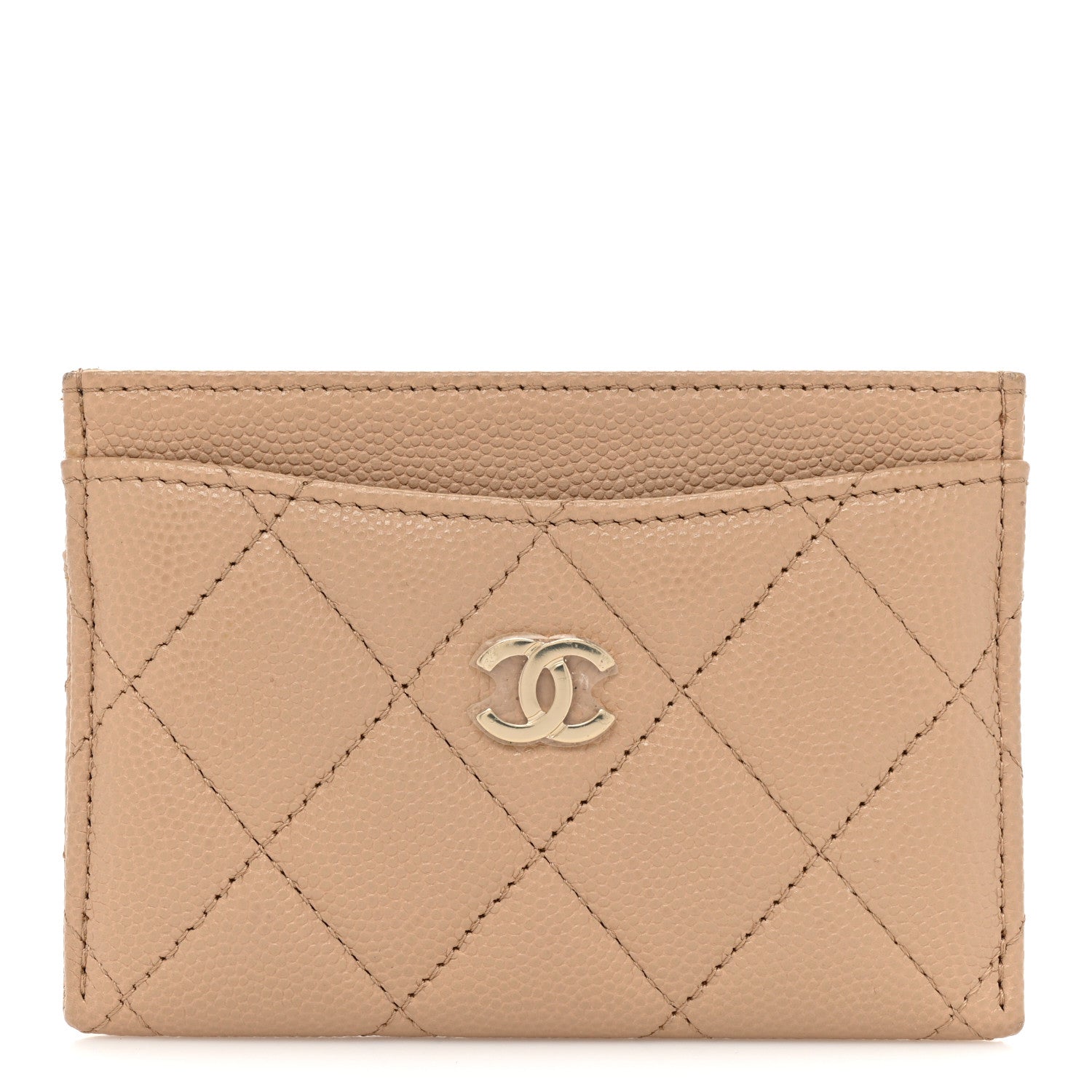 Chanel Caviar Quilted Card Holder Beige 1 of 12