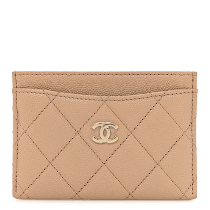 Chanel Caviar Quilted Card Holder Beige 1 of 12