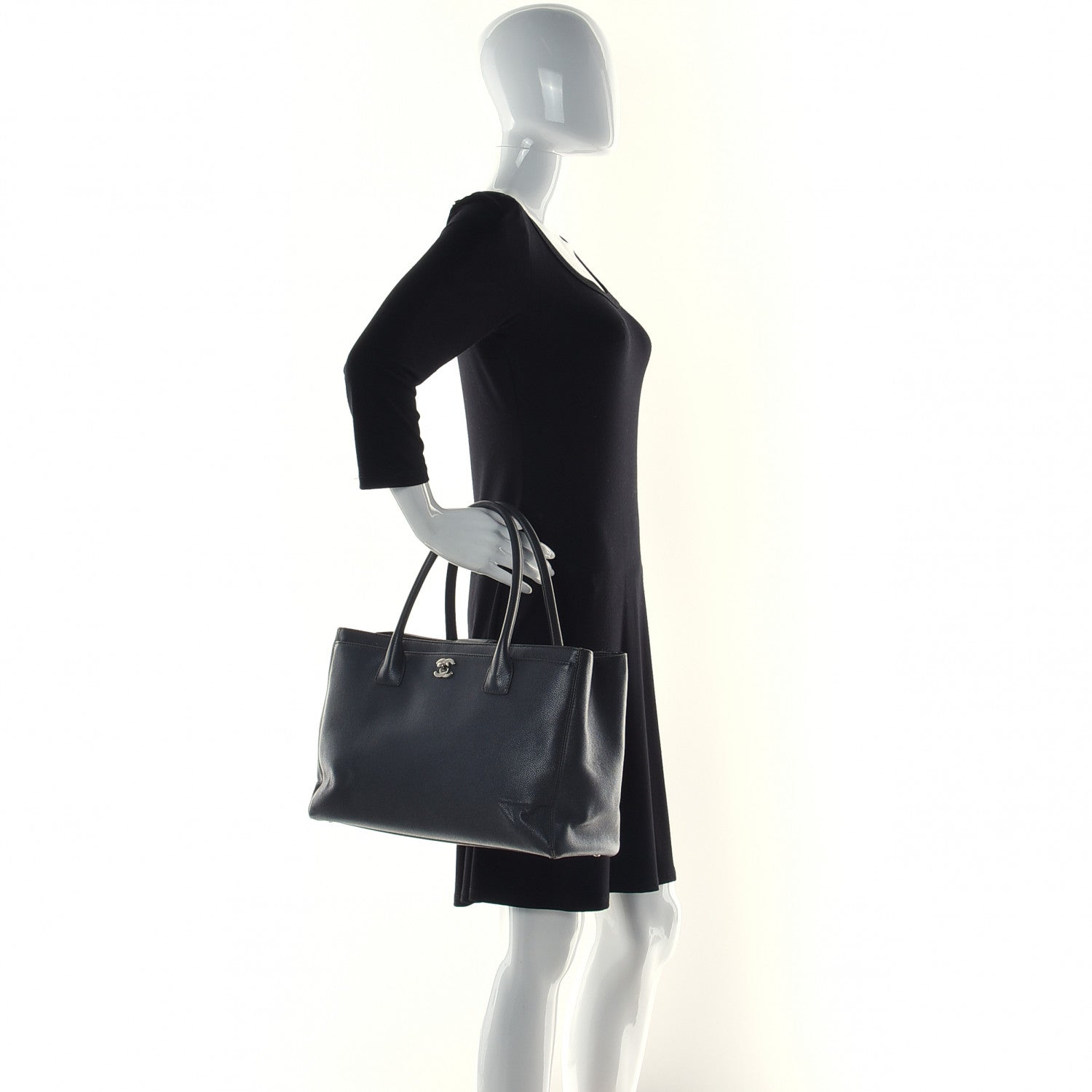 Chanel Calfskin Cerf Executive Shopper Tote Anthracite 2 of 13