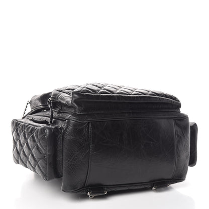 Chanel Aged Calfskin Quilted Large Casual Rock Backpack Black 4 of 15