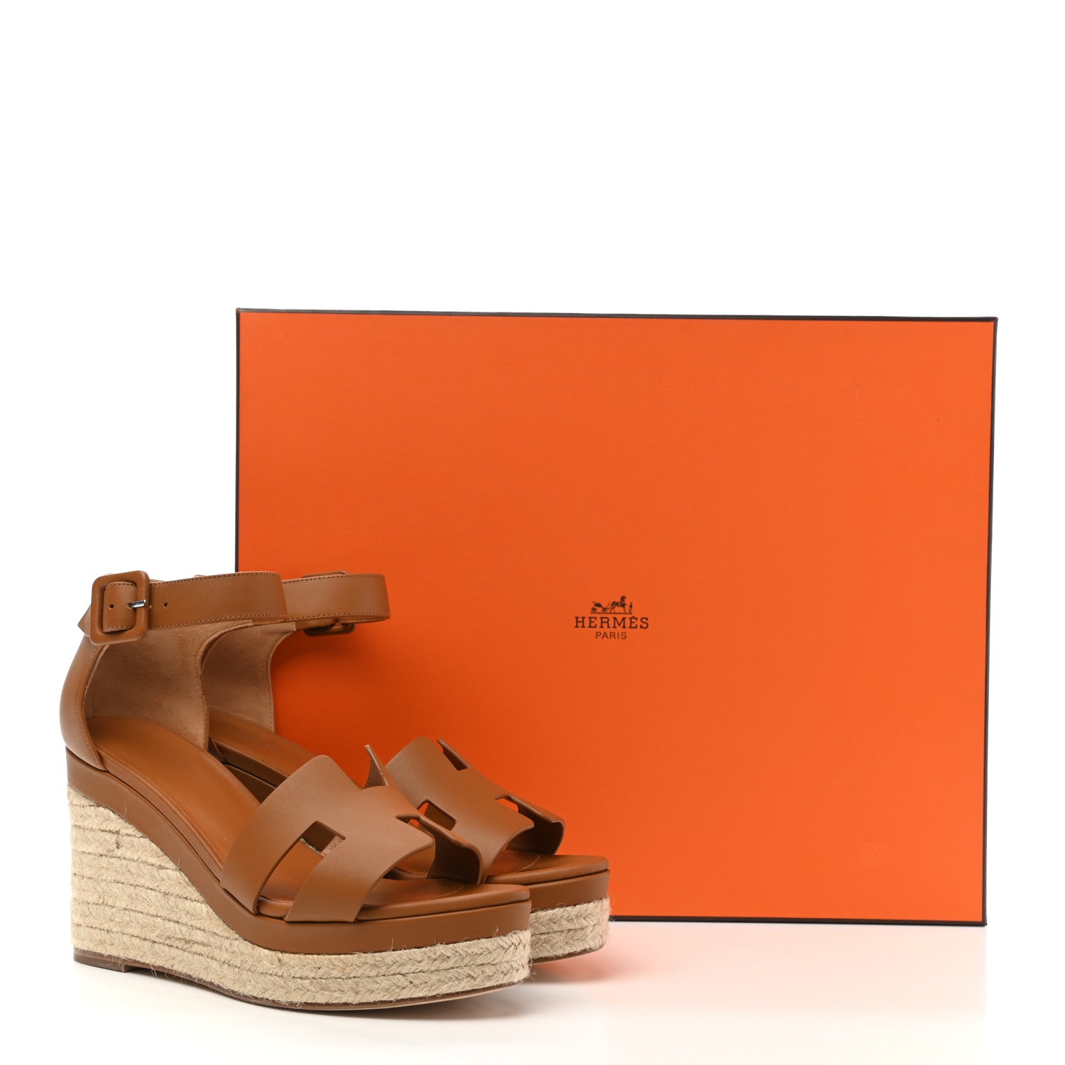 Hermes Goatskin Doll 60 Espadrille Wedge Sandals 37 Gold 13 of 13