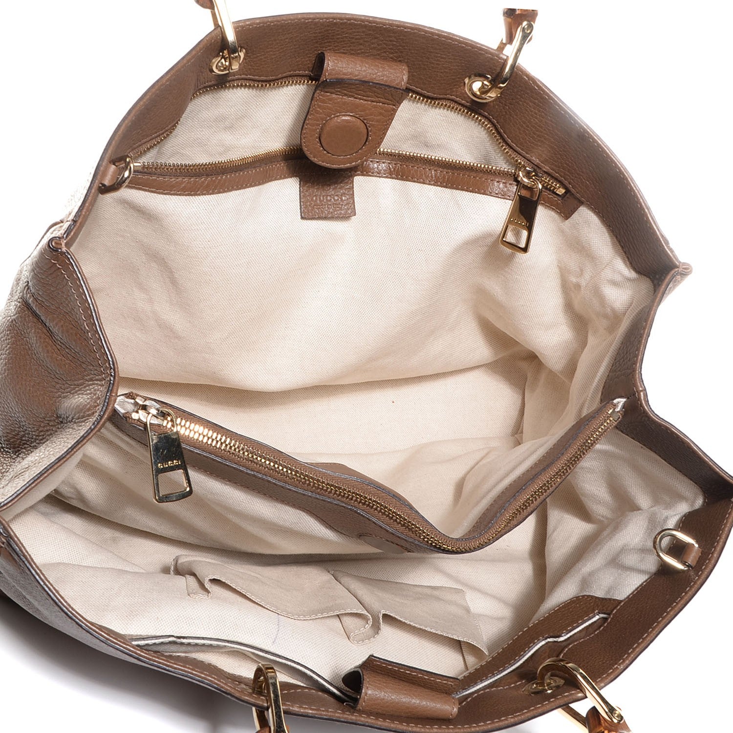 Gucci Cellarius Calfskin Large Bamboo Shopper Tote Acero 5 of 7