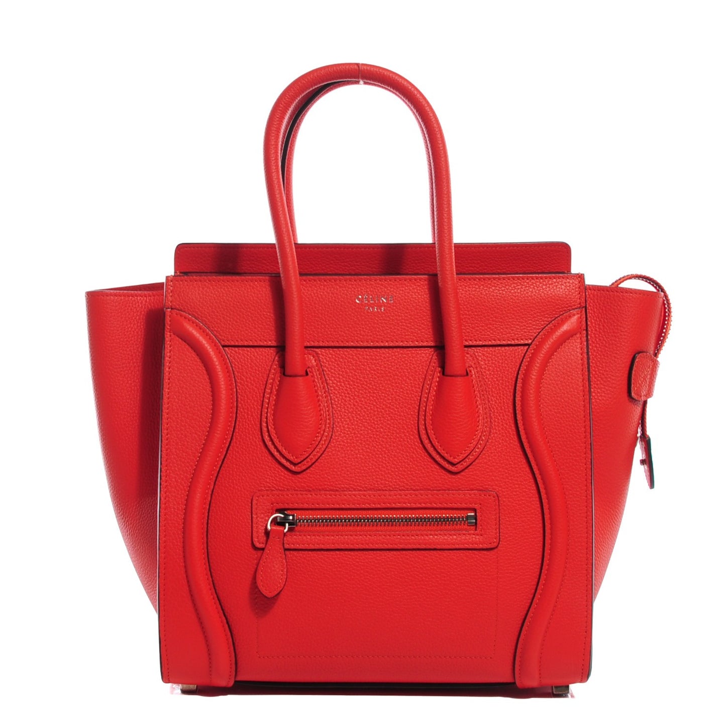 Drummed Calfskin Micro Luggage Vermillion