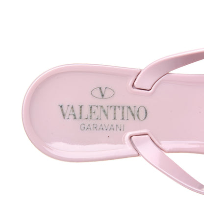 Valentino Garavani PVC Jelly Rockstud Bow Thong Sandals 37 Water Rose 7 of 9