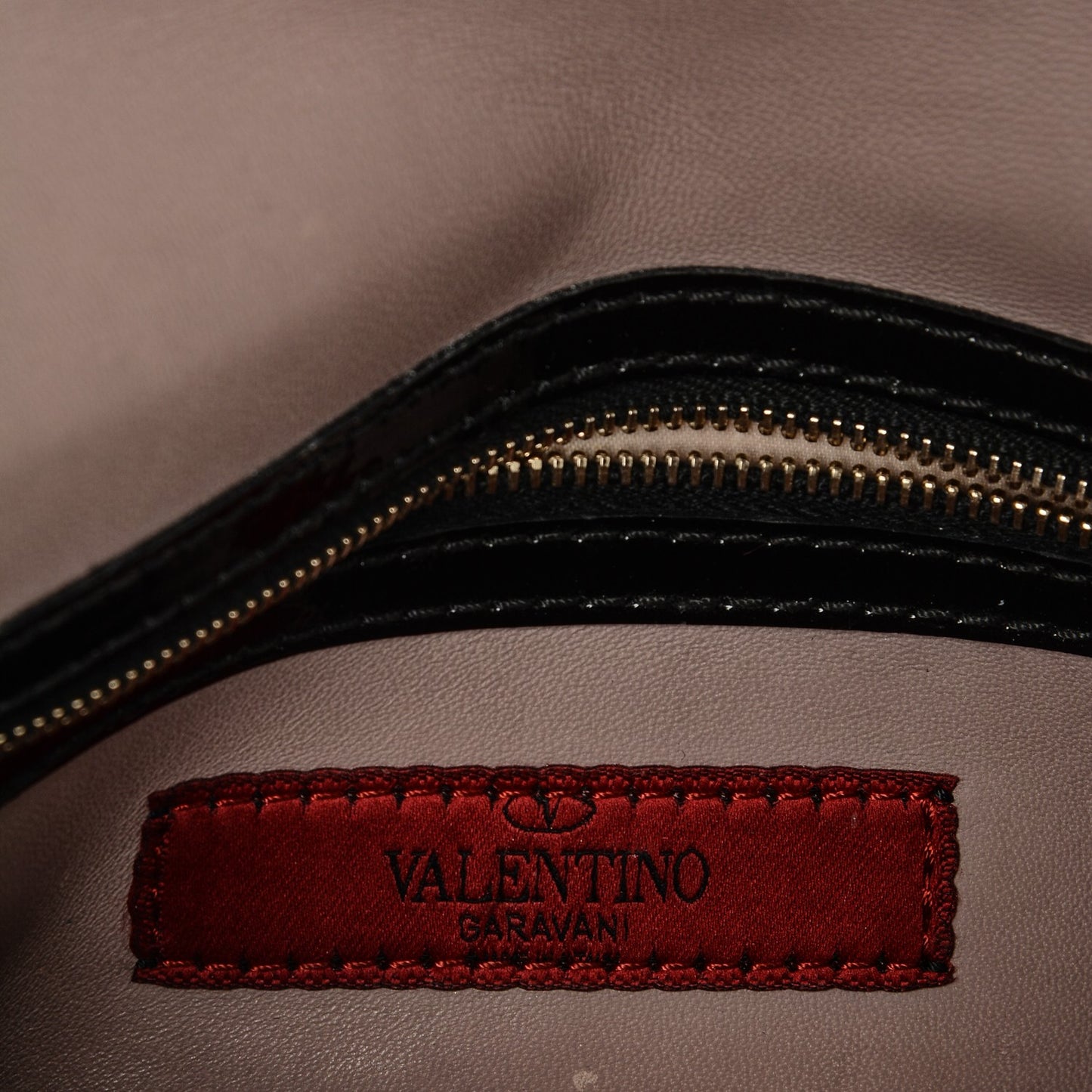 Patent Rockstud Wristlet Clutch Black