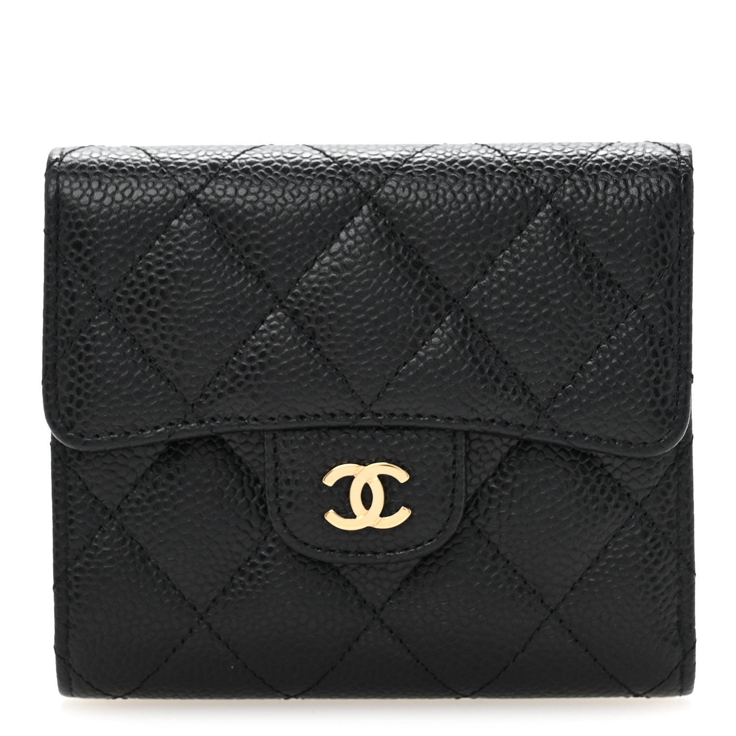 Chanel Caviar Quilted Compact Flap Wallet Black 1 of 9