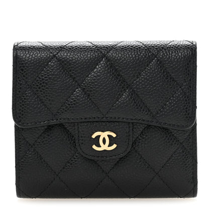 Chanel Caviar Quilted Compact Flap Wallet Black 1 of 9