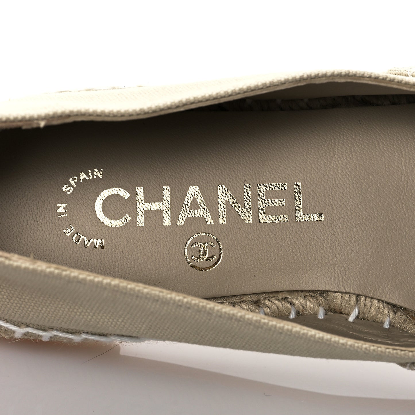 Fabric Biarritz CC Espadrilles 38 Beige White