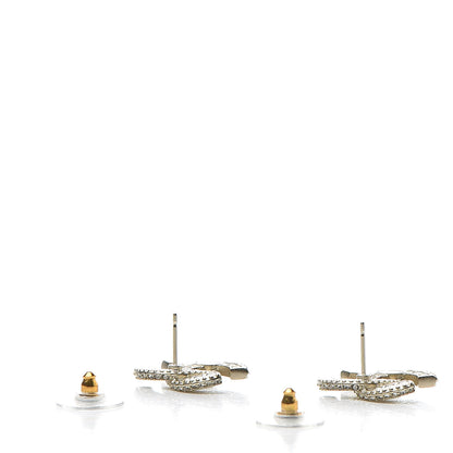 Chanel Crystal Timeless CC Earrings Light Gold 3 of 5
