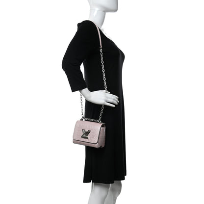 Louis Vuitton Alligator Mini Twist Shoulder Bag Rose Nacre Pink 2 of 9