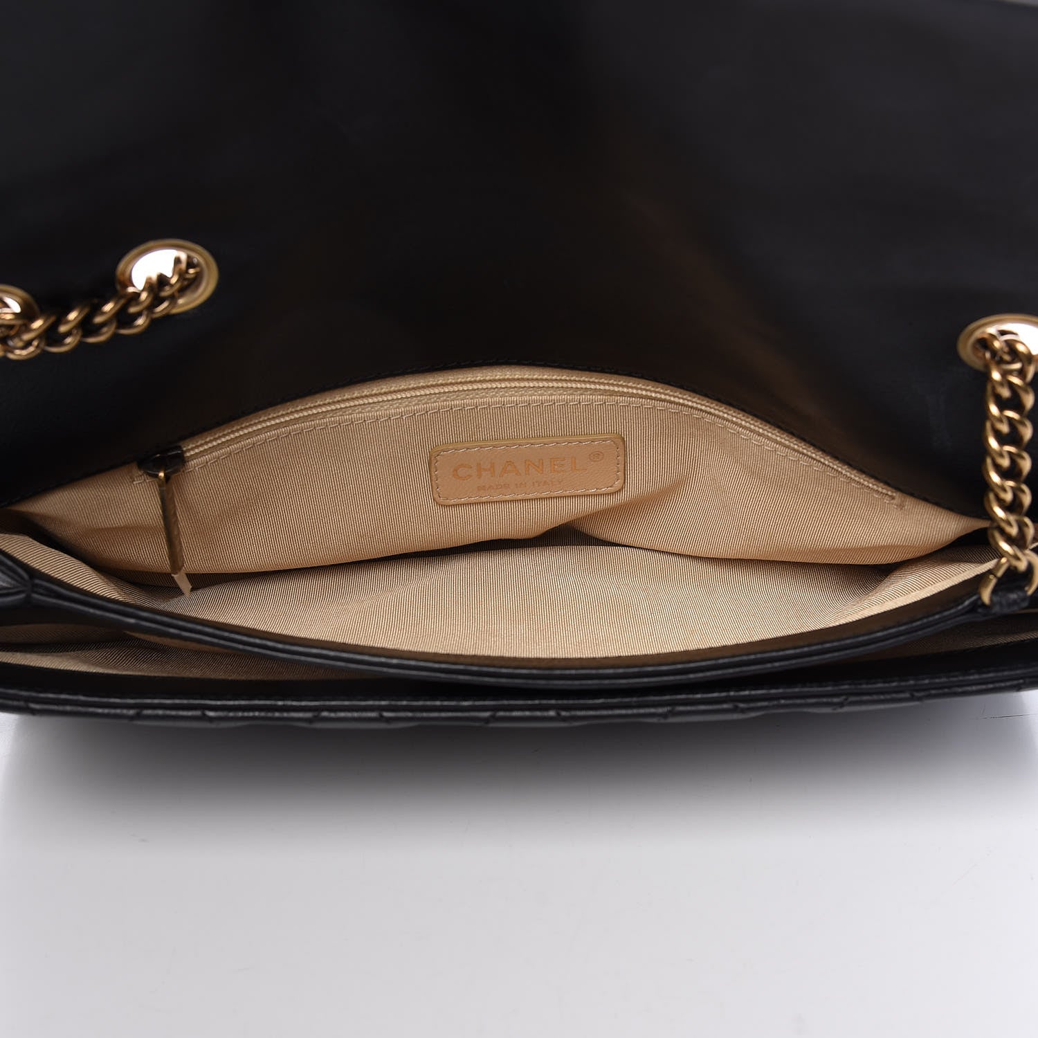 Chanel Calfskin Quilted Medium CC Crown Flap Black 5 of 12