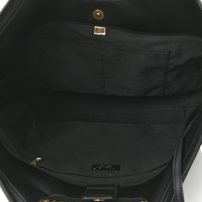 Chanel Nylon Grosgrain Quilted Maxi Lifestyle Shopping Bag Black 5 of 10