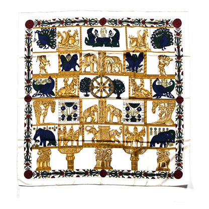 Hermes Silk Torana Scarf 90 White Multicolor 1 of 5