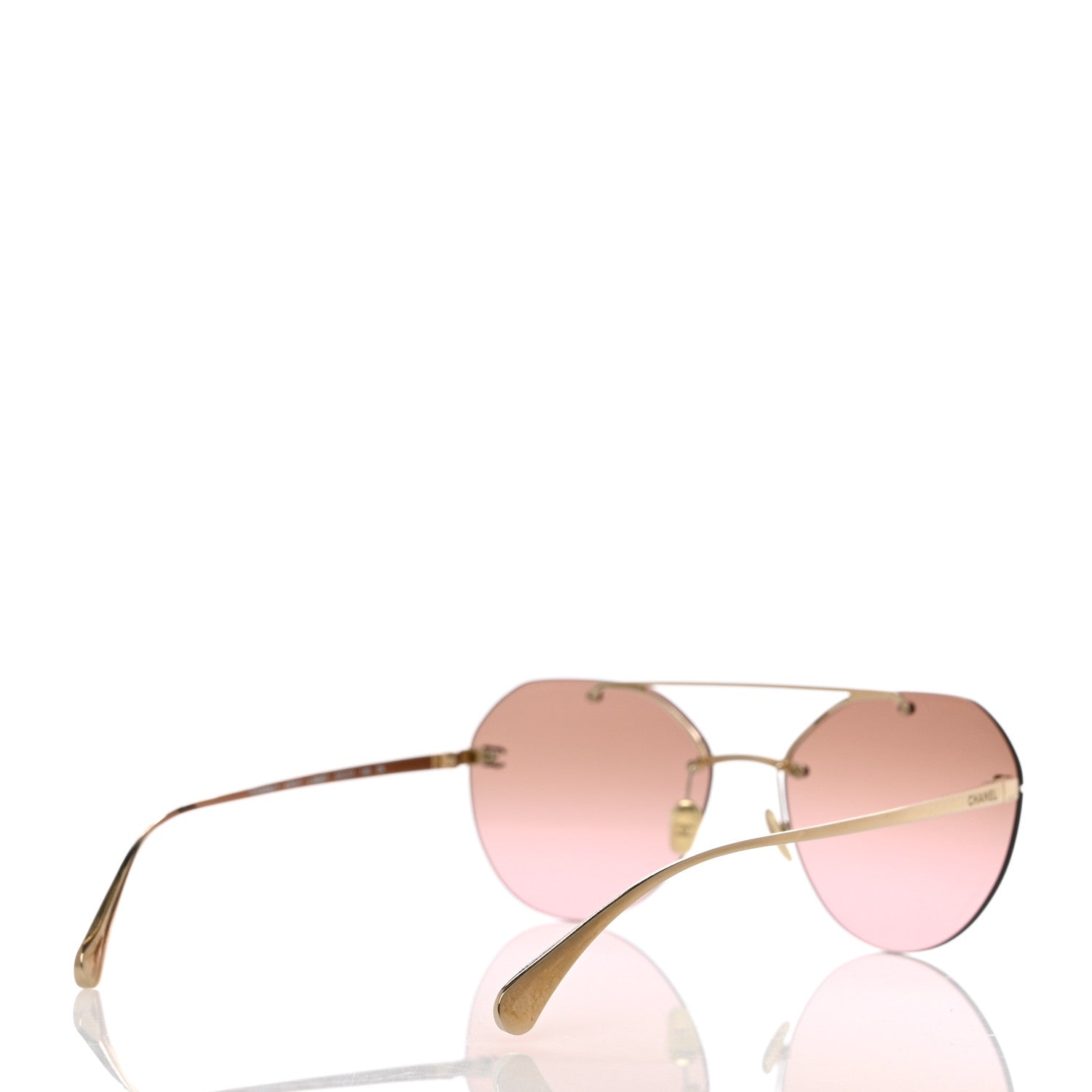 Chanel Titanium CC Pilot Aviator Sunglasses 4272-T Gold 4 of 8