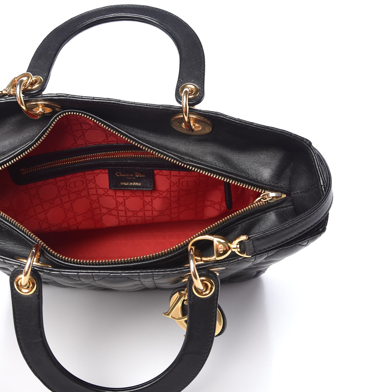 Christian Dior Lambskin Cannage Large Lady Dior Black 5 of 9