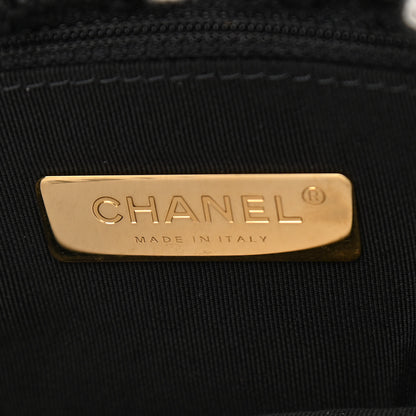 Chanel Tweed Quilted Maxi Chanel 19 Flap Black Ecru White 6 of 10