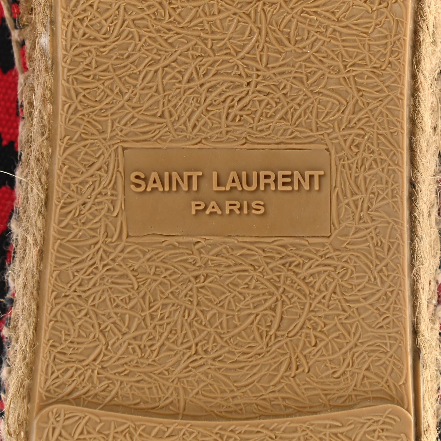 Saint Laurent Canvas Leopard Print Espadrilles 38 Red Black 6 of 10