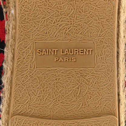 Saint Laurent Canvas Leopard Print Espadrilles 38 Red Black 6 of 10